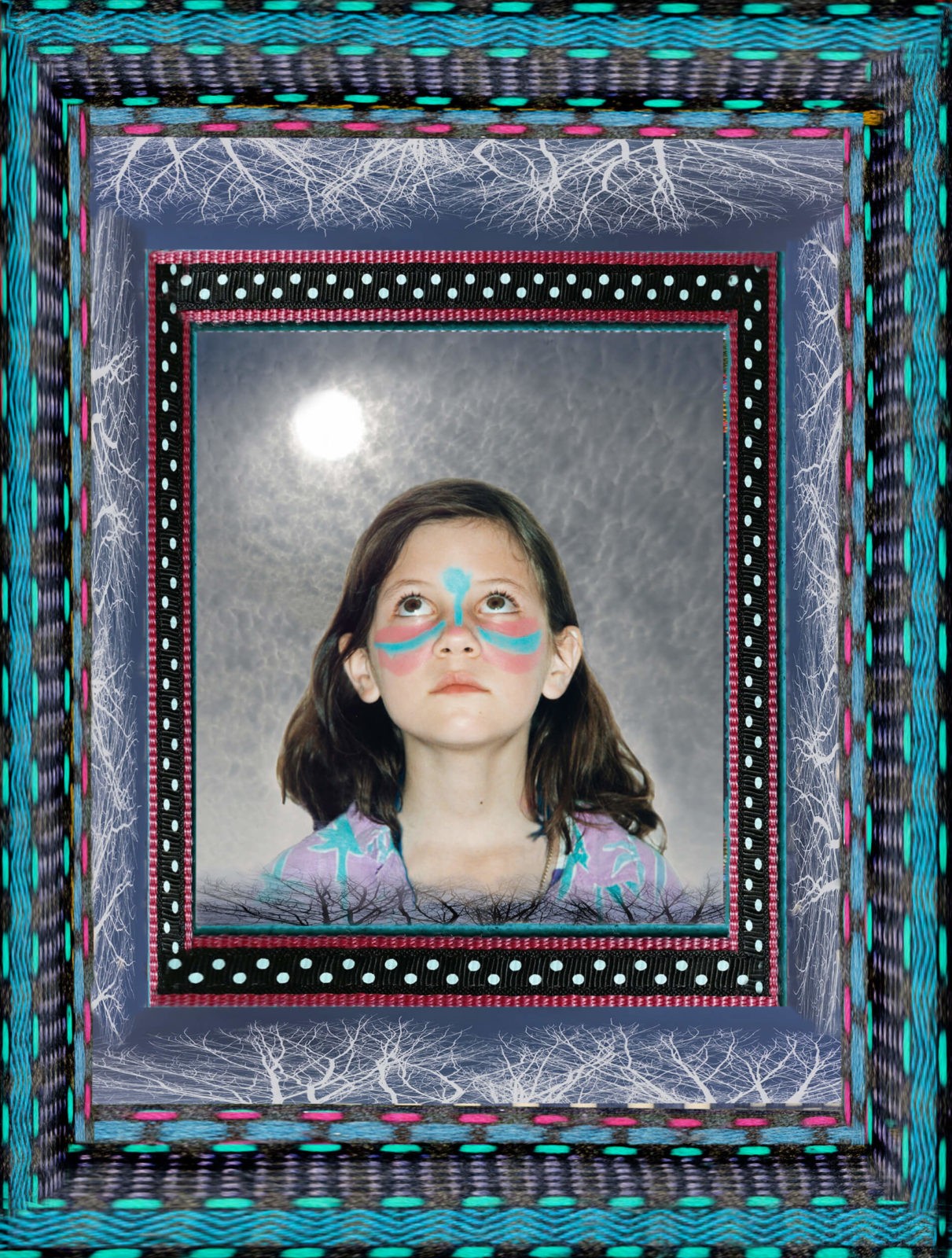 Robin Botie of Ithaca, New York, Photoshops multiple frames around a portrait of her daughter Marika Warden who died.