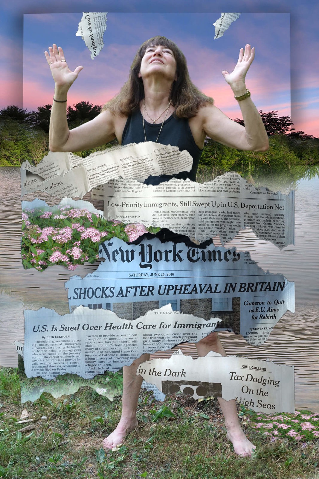 Robin Botie of Ithaca, New York, takes time out from gardening to photoshop headlines of global changes.