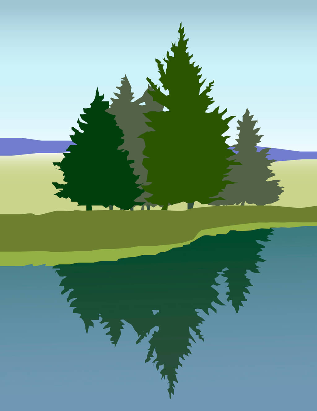 Robin Botie of ithaca, New York, uses Photoshop and Adobe Illustrator to show a stand of trees representing the new Ithaca chapter of The Compassionate Friends, a worldwide child loss grief support group helping bereaved families grow and heal.