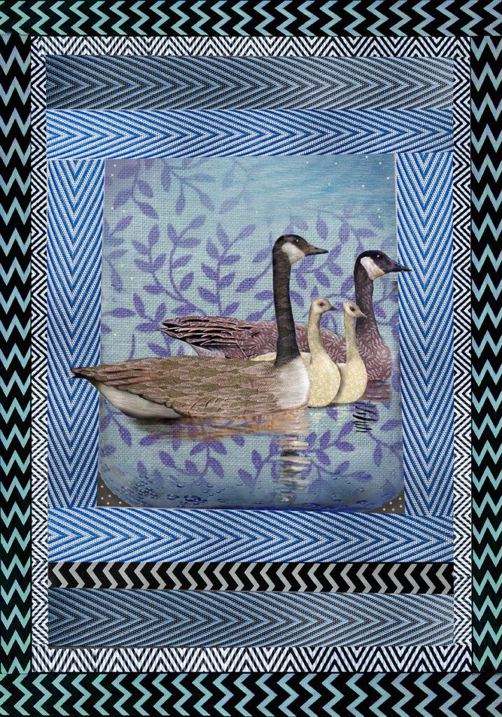 Duetting: Memoir 27 Robin Botie of Ithaca, New York, photoshops a family of geese to illustrate her memoir dealing with loss and bereavement.