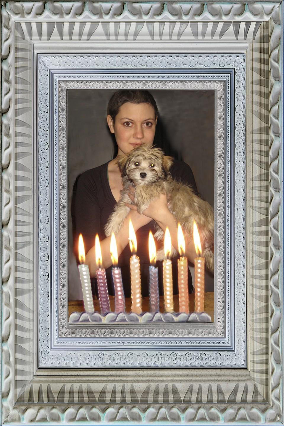 Robin Botie of Ithaca, New York photoshops a memory of lighting candles on birthday cakes for her daughter who died.