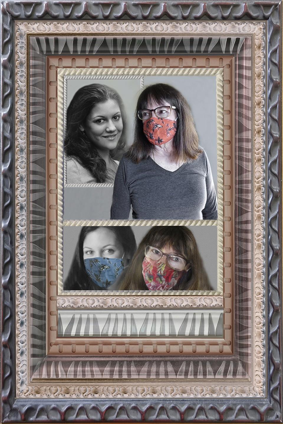 Robin Botie of Ithaca, New York, photoshops herself and her daughter who died wearing masks like they did back in the days of cancer and caregiving, and took precautions similar to those taken for the COVID pandemic.